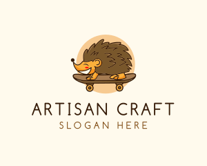 Hedgehog Skateboard Animal Logo