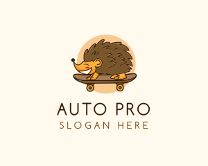 Hedgehog Skateboard Animal logo