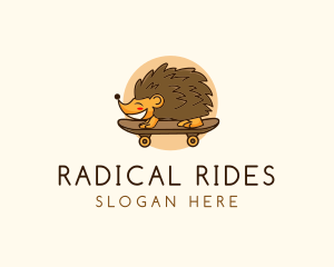 Hedgehog Skateboard Animal logo