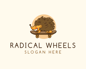 Hedgehog Skateboard Animal logo