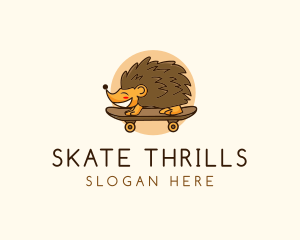 Hedgehog Skateboard Animal logo