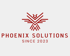 Geometric Minimalist Phoenix logo design