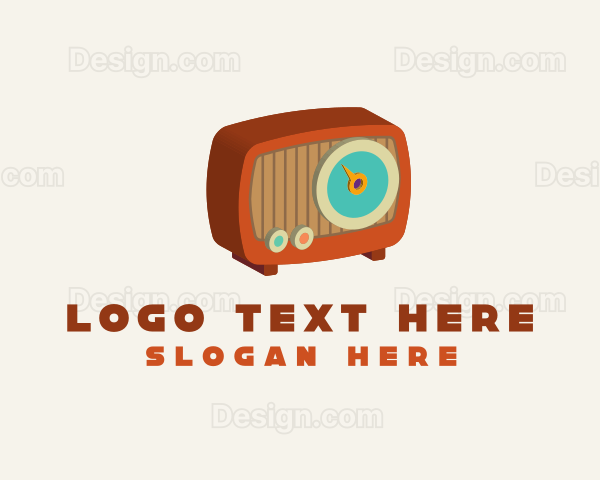 3D Retro Radio Device Logo