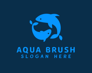 Blue Dolphins Aquarium logo design