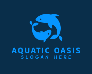 Blue Dolphins Aquarium logo design