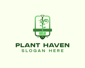 Shovel Plant Gardening logo design