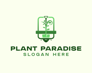 Shovel Plant Gardening logo design