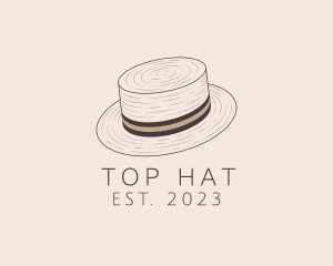 Woven Mens Boater Hat logo design