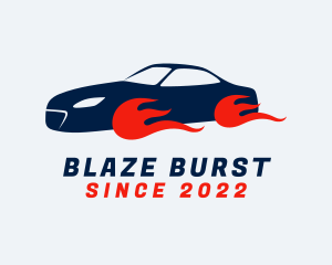 Burning Sports Car logo design