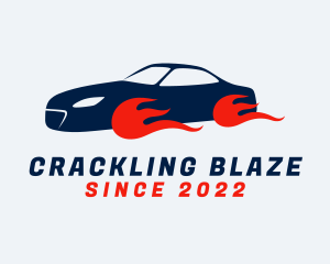 Burning Sports Car logo design