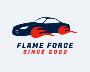 Burning Sports Car logo design