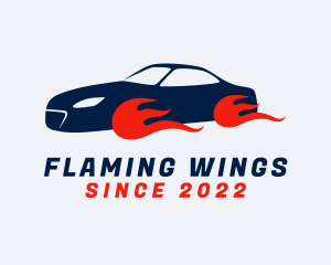 Burning Sports Car logo design