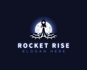 Rocket Moon Space logo design