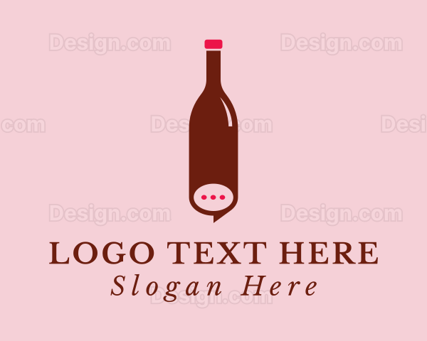 Wine Bottle Messaging Logo