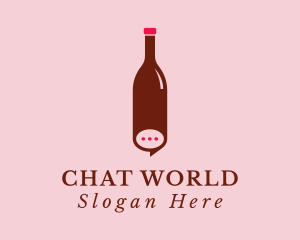 Wine Bottle Messaging  logo design