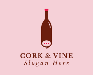 Wine Bottle Messaging  logo design