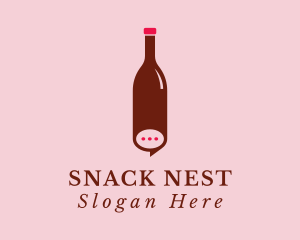 Wine Bottle Messaging  logo design