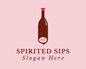 Wine Bottle Messaging  logo design