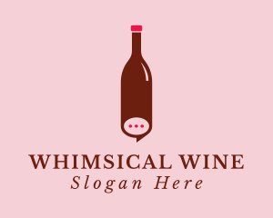 Wine Bottle Messaging  logo design