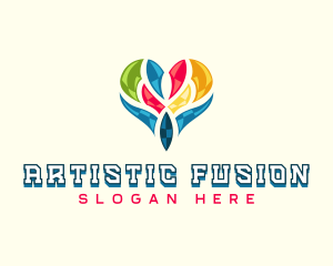 Creative Artistic Heart logo design