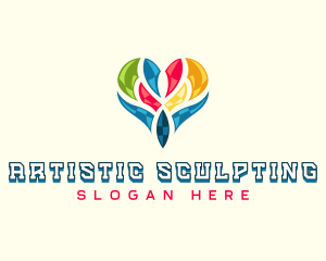 Creative Artistic Heart logo design