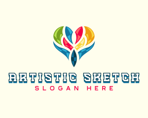 Creative Artistic Heart logo design