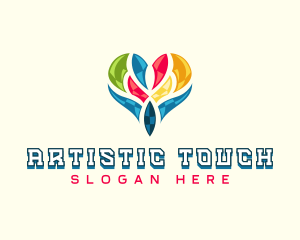 Creative Artistic Heart logo design