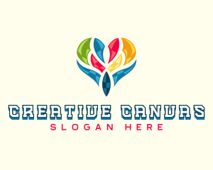 Creative Artistic Heart logo design