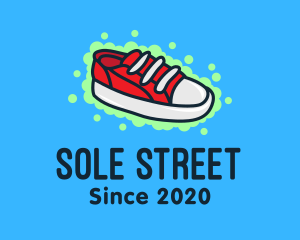 Red Sneaker Shoes logo design