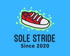 Red Sneaker Shoes logo design