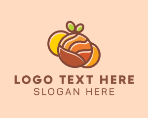 Orange Puzzle Fruit logo