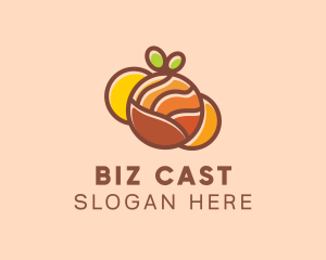 Orange Puzzle Fruit logo