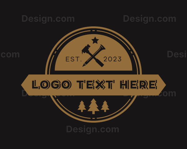 Rustic Wood Carpentry Logo