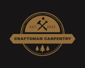 Rustic Wood Carpentry logo design