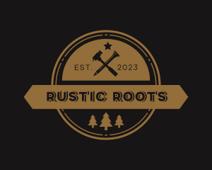 Rustic Wood Carpentry logo design