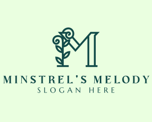 Natural Leaf Letter M logo design