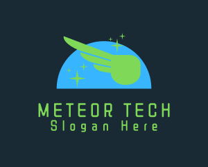 Meteor Wing Star logo design