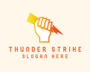 Thunder Bolt Fist logo design