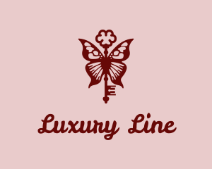 Luxury Key Butterfly logo design