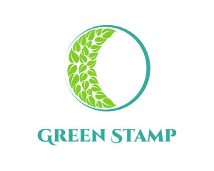 Green Moon Leaves logo design