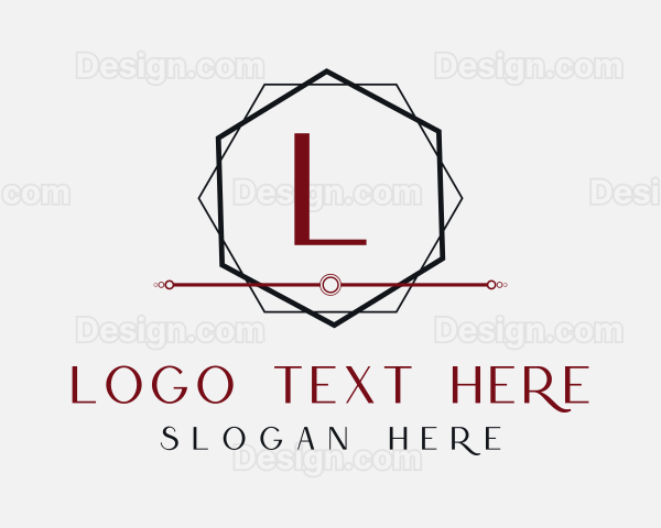 Hexagon Frame Interior Design Logo