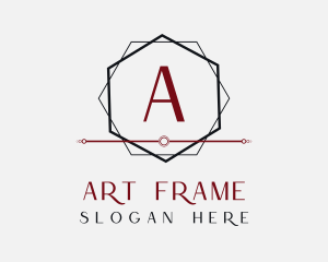 Hexagon Frame Interior Design logo design