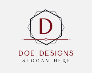 Hexagon Frame Interior Design logo design