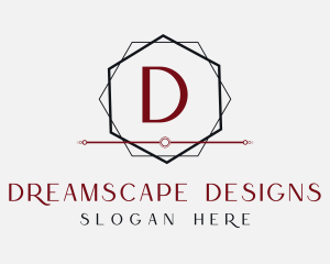 Hexagon Frame Interior Design logo design