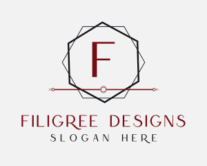 Hexagon Frame Interior Design logo design
