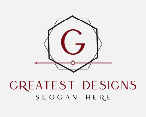 Hexagon Frame Interior Design logo design