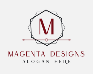 Hexagon Frame Interior Design logo design