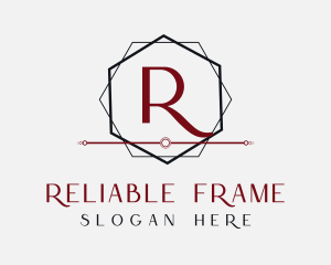 Hexagon Frame Interior Design logo design