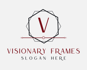 Hexagon Frame Interior Design logo design