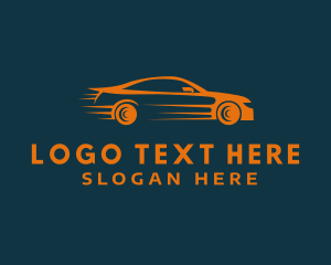 Orange Sedan Racecar Logo